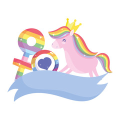 lgtbi horse female gender and heart seal stamp vector design