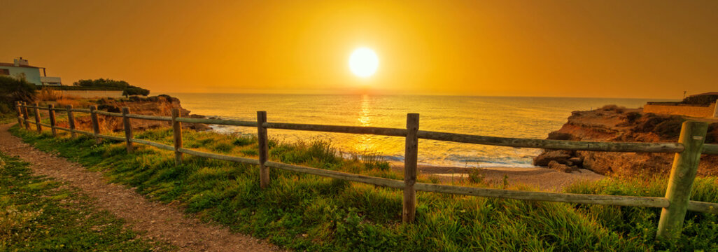 Walk along the Vinaroz coast at sunrise