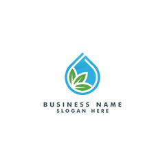 purity logo design, eco drop water icon - vector