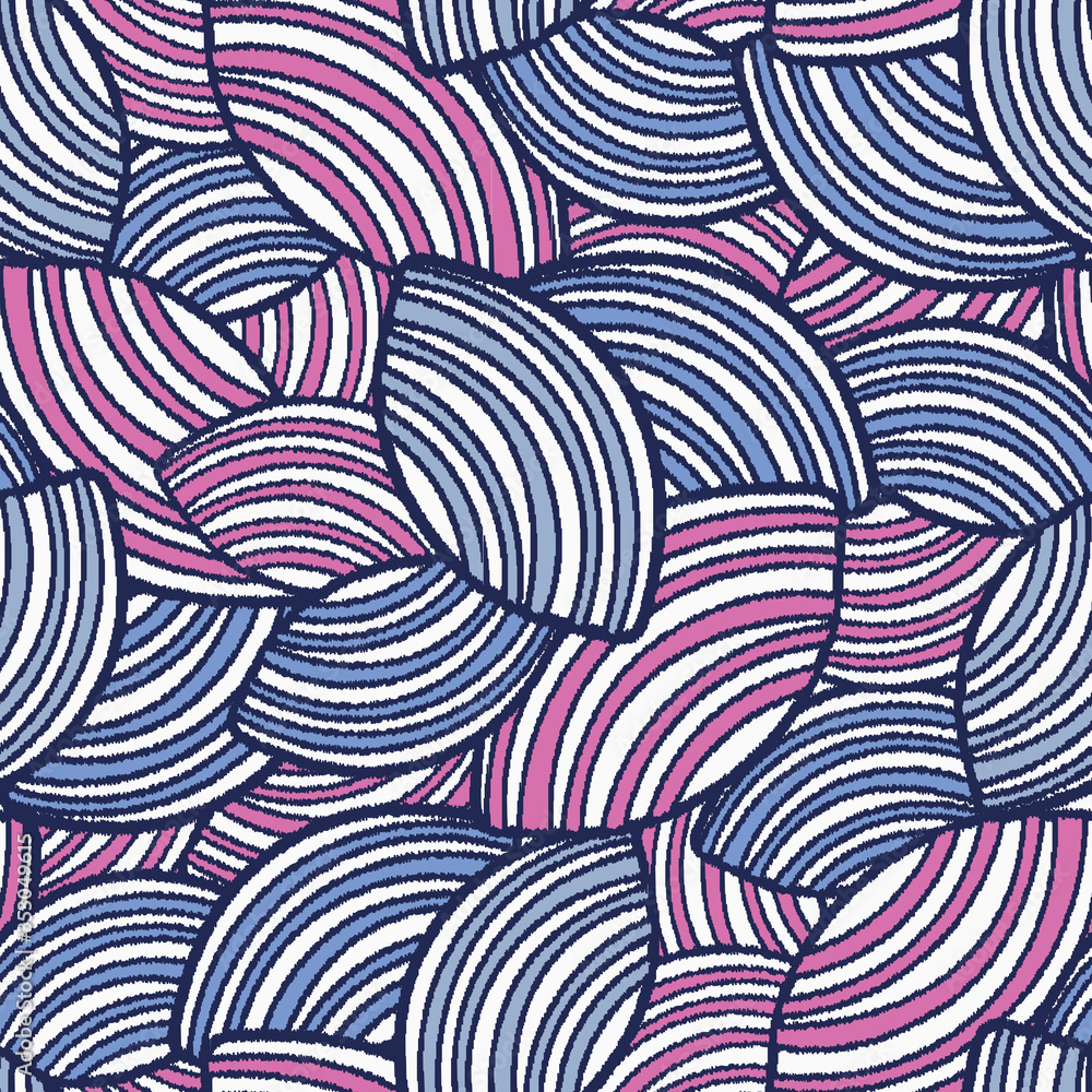 Leinwandbilder Seamless abstract pattern with the image of geometric shapes and lines. 