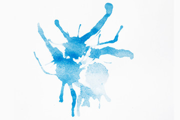 Obraz premium Abstract shape watercolor blue on white background, paint splash, hand drawn vector
