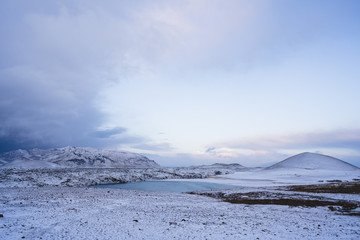 Schneelandschaft in Island