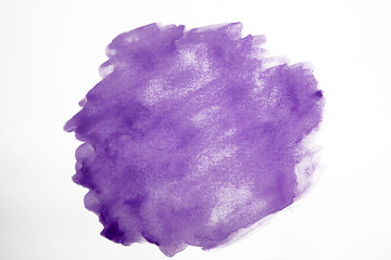 Watercolor abstract shape Purple On White Background Color Splash Hand Painted Vector