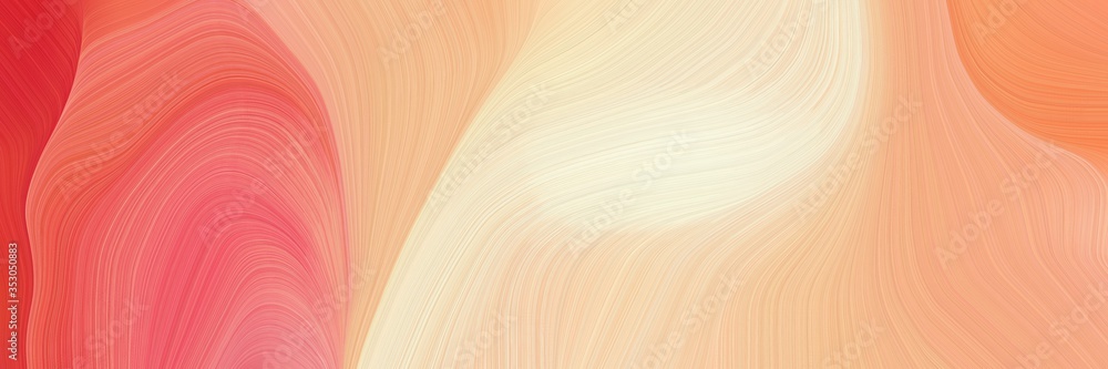 Aufkleber dynamic horizontal banner. elegant curvy swirl waves background illustration with burly wood, modera