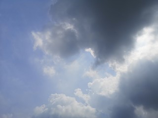 Obraz premium Condensation rain black clouds in the sky natural background beautiful nature space for write