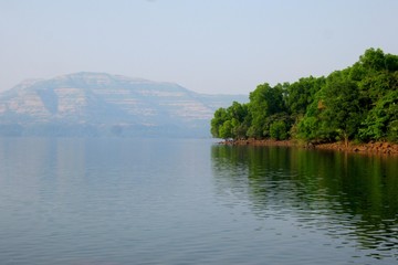 A beautiful landscape of Mulshi Dam Pune