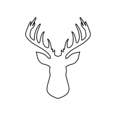Deer head with antlers icon isolated on white background