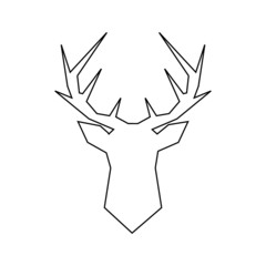Deer head with antlers icon isolated on white background