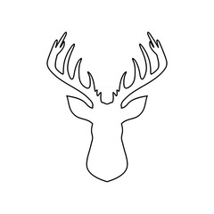 Deer head with antlers icon isolated on white background
