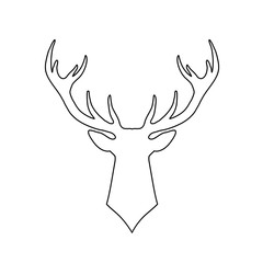 Deer head with antlers icon isolated on white background