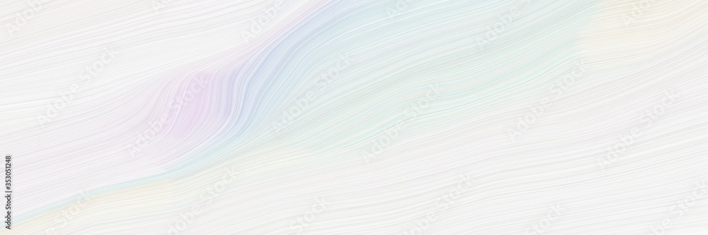 Poster landscape orientation graphic with waves. modern soft curvy waves background design with white smoke
