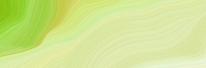 beautiful horizontal banner with pale golden rod, yellow green and dark khaki color. abstract waves design