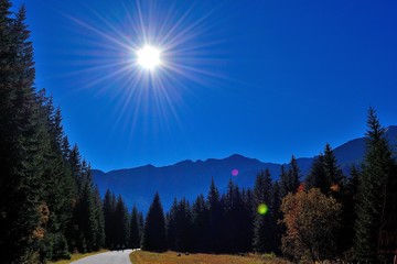 mountain ridges of Rohace mountains in the morning sun, Orava, Slovakia