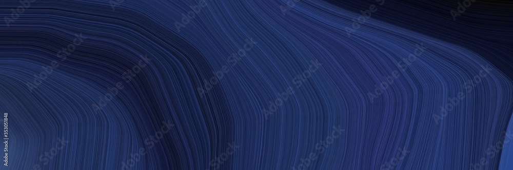Aufkleber dynamic horizontal banner. abstract waves design with very dark blue, black and dark slate blue colo