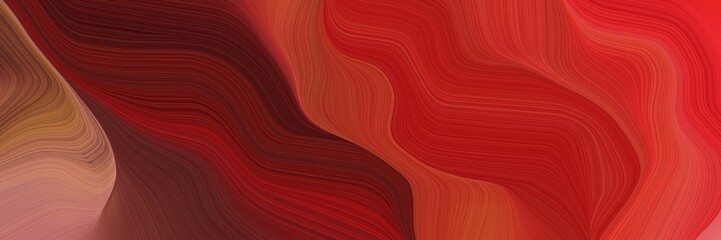 horizontal banner background with firebrick, dark red and indian red color. modern curvy waves background illustration - 353052048