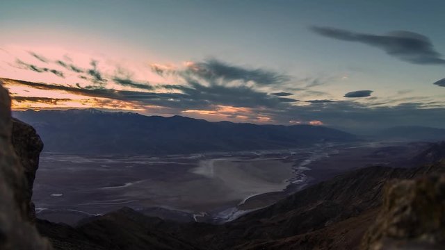 Timelapse movie of sunset over Death Valley from Dantes point outlook