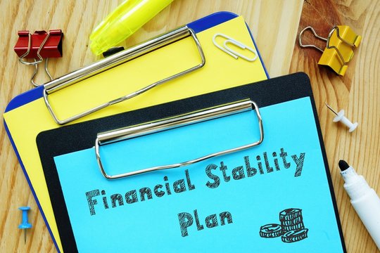 Business concept about Financial Stability Plan FSP with sign on the piece of paper.