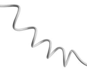 White insulated electrical power cable isolated