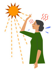 夏の暑さで参る高齢者ベクター