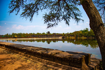 A beautiful view of Angkor Wat temple at Siem Reap, Cambodia.