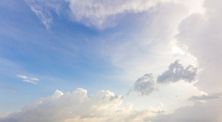 Blue sky with cloud summer day background