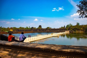 A beautiful view of Angkor Wat temple at Siem Reap, Cambodia.