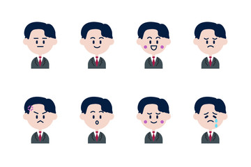 ジャケットを着た男性のアイコンセット	
