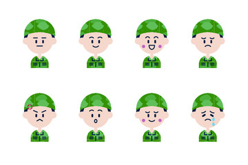 男性自衛官のアイコンセット