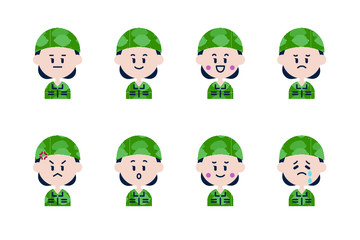 女性自衛官のアイコンセット