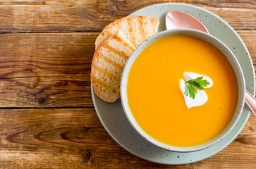 Vegetarian pumpkin soup.