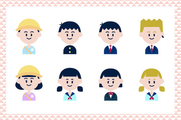 児童・生徒のアイコンセット