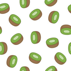 Seamless pattern kiwi fruit vector illustration