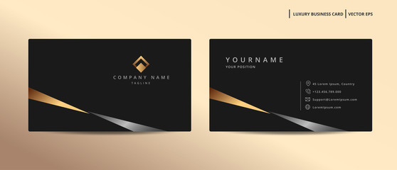 Luxury design business card with gold style minimalist template
