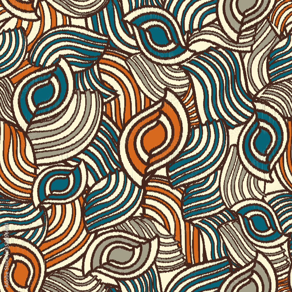 Fototapete Seamless abstract pattern with the image of geometric shapes and lines. 

