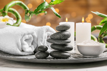 Beautiful spa composition on table