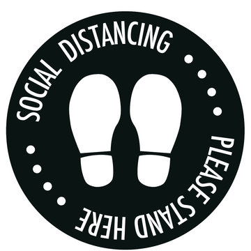 floor decal social distancing stand feet