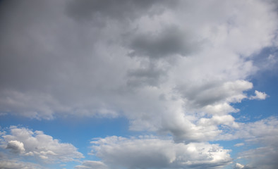 Obraz premium Blue sky with white clouds, background