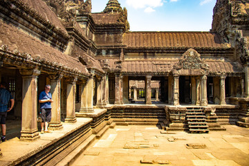 A beautiful view of Angkor Wat temple at Siem Reap, Cambodia.