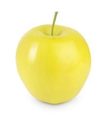yellow apple isolated on white background with clipping path and full depth of field