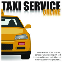 Online taxi service poster concept.