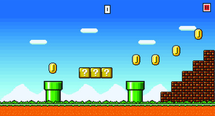 Retro 8Bit Platformer Game for Developing Mobile Games - Asset Kit