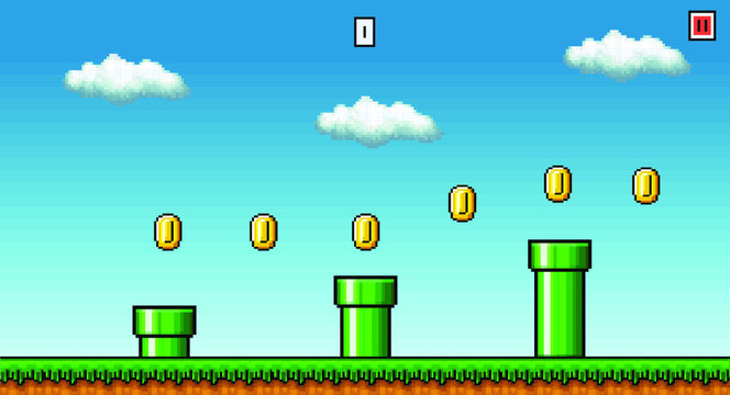 Retro 8Bit Platformer Game for Developing Mobile Games - Asset Kit