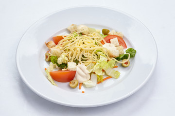 fresh salad on the plate