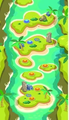 Fotobehang Mobile Game Level Map Template for Developers © Laschon Maximilian