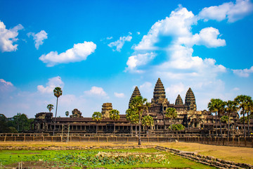 Fototapeta premium A beautiful view of Angkor Wat temple at Siem Reap, Cambodia.