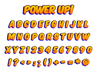 Fototapeta premium 2D Font Alphabet for Mobile Games