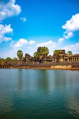 A beautiful view of Angkor Wat temple at Siem Reap, Cambodia.