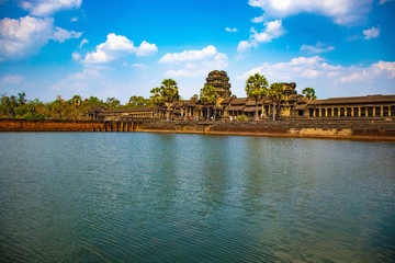 Fototapeta premium A beautiful view of Angkor Wat temple at Siem Reap, Cambodia.