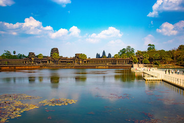 A beautiful view of Angkor Wat temple at Siem Reap, Cambodia.