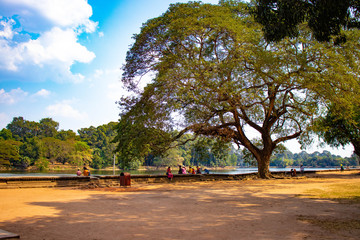 A beautiful view of Angkor Wat temple at Siem Reap, Cambodia.